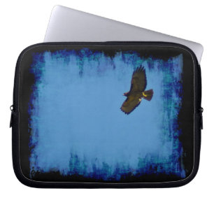 Grungy Red-Tails Hawk Soaring Laptop Sleeve