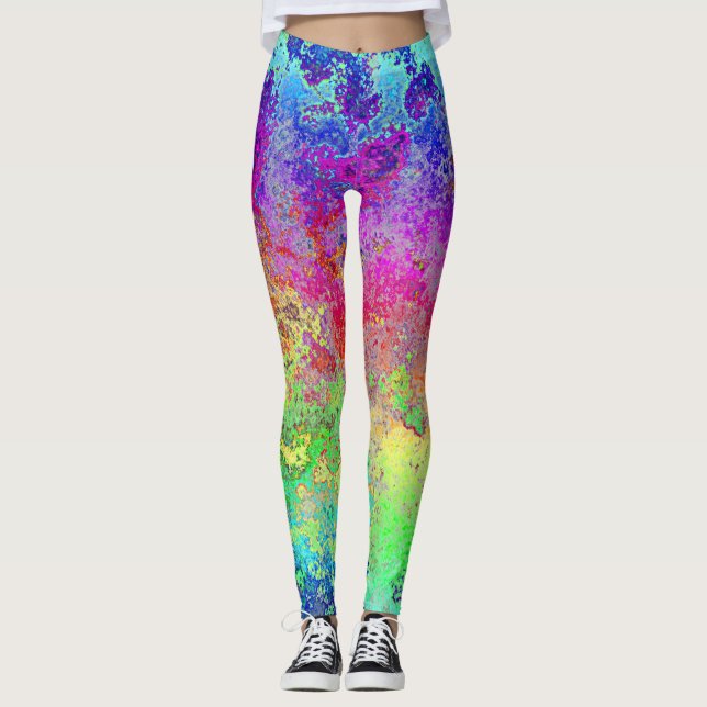 Grungy regnbåge leggings (Framsida)