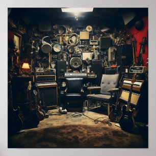 Grungy Rock musik Studio Poster