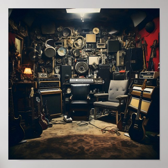 Grungy Rock musik Studio Poster (Framsidan)