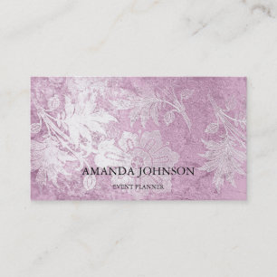 Grungy Rosa Silver Stylist Event Planner Vip Visitkort