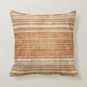 Grungy rosta det orange randmönster kudde