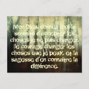 Grungy Serenity Prayer i Fransk Postcard Vykort