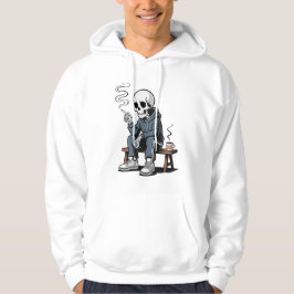 Grungy Skeleton in Hoodie Graphic Art 