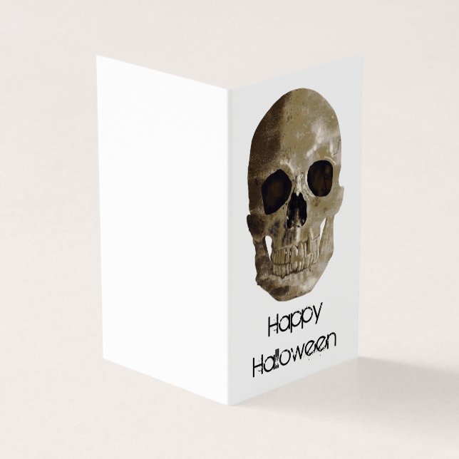Grungy Skull Halloween Kort (Utsida)