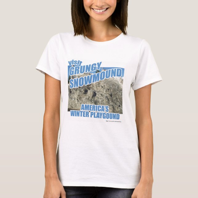 Grungy Snowmound Parody Winter Travel Design Tee (Framsida)