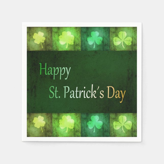 Grungy St. Patrick Day Shamrocks - Pappersservett (Framsidan)