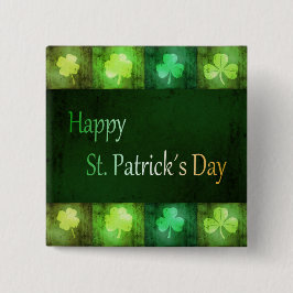 Grungy St. Patrick's Day Shamrocks - Button Knapp