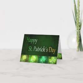 Grungy St. Patrick's Day Shamrocks - Greeting Card Kort