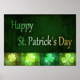 Grungy St. Patrick's Day Shamrocks - Poster Skriv 