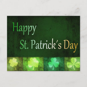 Grungy St. Patrick's Day Shamrocks - vykort