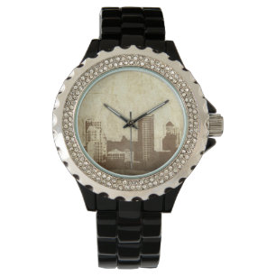 Grungy stadsbakgrund armbandsur