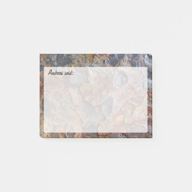 Grungy Sten Struktur med text Post-it Block (Framsida)