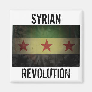 Grungy "Syrian Revolution" Syriens Flagga Magnet
