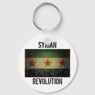 Grungy Syrien flagga "syriansk revolution ", Nyckelring