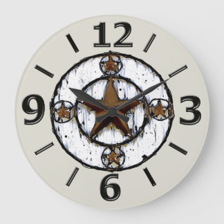 GRUNGY TEXAS STAR STOR KLOCKA