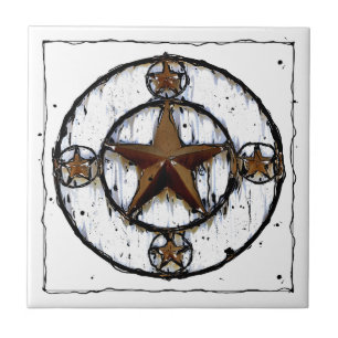 GRUNGY TEXAS STJÄRNA KAKELPLATTA
