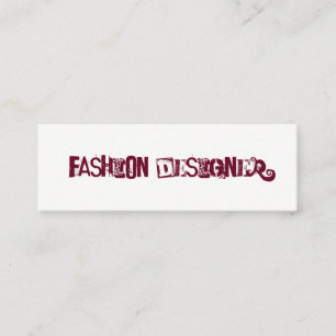 Grungy Text / Mörk Red Mini Visitkort