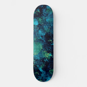 Grungy Turcos och Gult Mini Skateboard Bräda 18,5 Cm