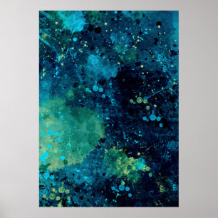 Grungy Turcos och Gult Poster