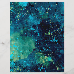 Grungy turkos och gul scrapbookspapper