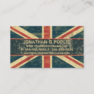Grungy Union Jack Visitkort