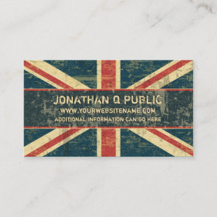 Grungy Union Jack Visitkort