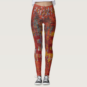 Grungy Urbex Graffiti Wall Abstrakt Yoga Running Leggings