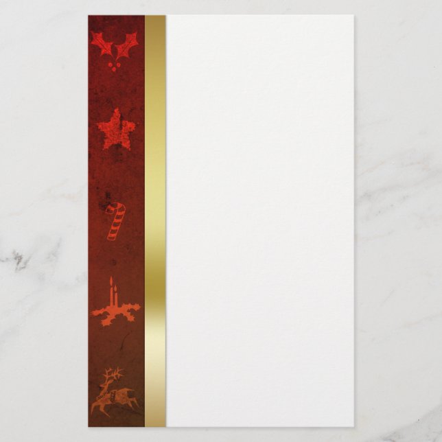 Grungy Vintage Guld jul Brevpapper (Framsida)