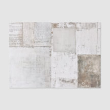 Grungy Vit Målad Efemär Tidningspapperscollage
