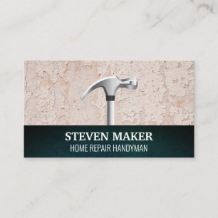 Grungy Wall Background Hammer Verktyg Visitkort