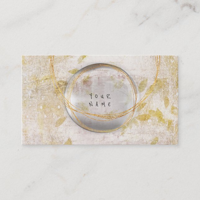 Grungy Wall Golden Foil Glass White Fall Vip Visitkort (Framsida)