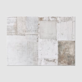 Grungy White Painted Ephemera Newsprint Collage