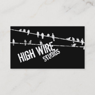 Grungy Wire & Birds Visitkort