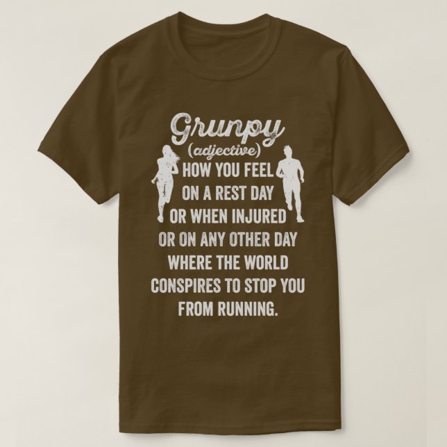 Grunpy Springa Funny Running 10k Springer Marathon T Shirt (Design framsida)