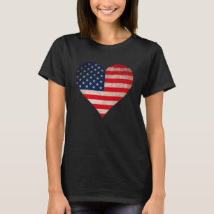 Grunt USA flagga Heart Patriotic American Flagga W T Shirt