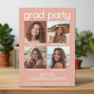 Grupp 4 Studenten-Firande-gemensamma Grad Party Inbjudningar