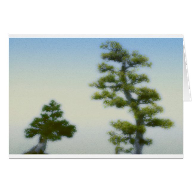 Grupp av Bonsaigrästräd Hälsningskort (Framsidan Horizontal)