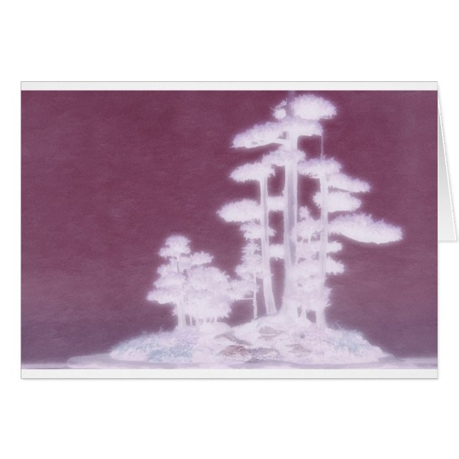 Grupp av Bonsaigrästräd Hälsningskort (Framsidan Horizontal)