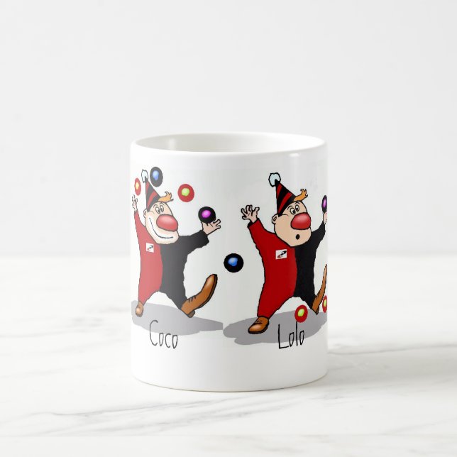 Grupp av clownkaffemuggen kaffemugg (Center)