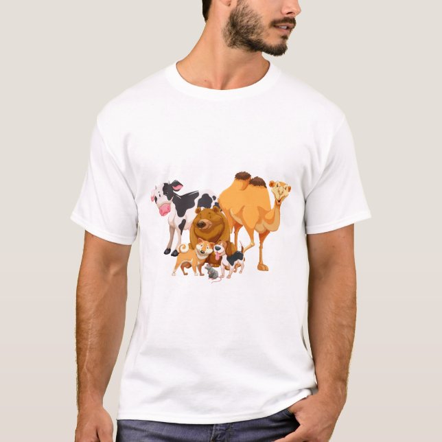 Grupp av djur t shirt (Framsida)
