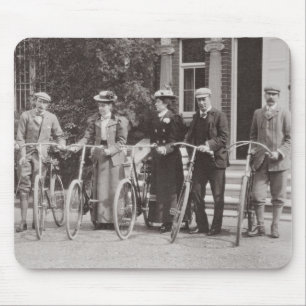 Grupp av Edwardian cyklister, tidiga 1900s (b/w ph Musmatta