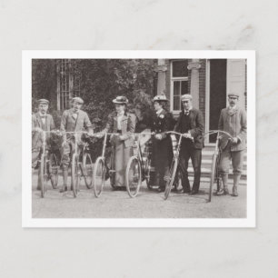 Grupp av Edwardian cyklister, tidiga 1900s (b/w ph Vykort