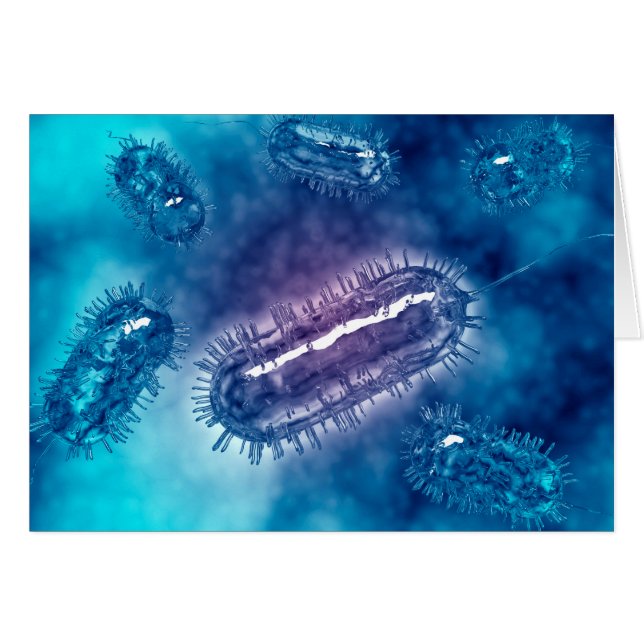Grupp av Escherichia Coli Bacteria Cells 1 Hälsningskort (Framsidan Horizontal)
