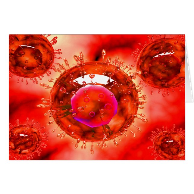 Grupp av H5N1-virus med glasvy 1 Hälsningskort (Framsidan Horizontal)