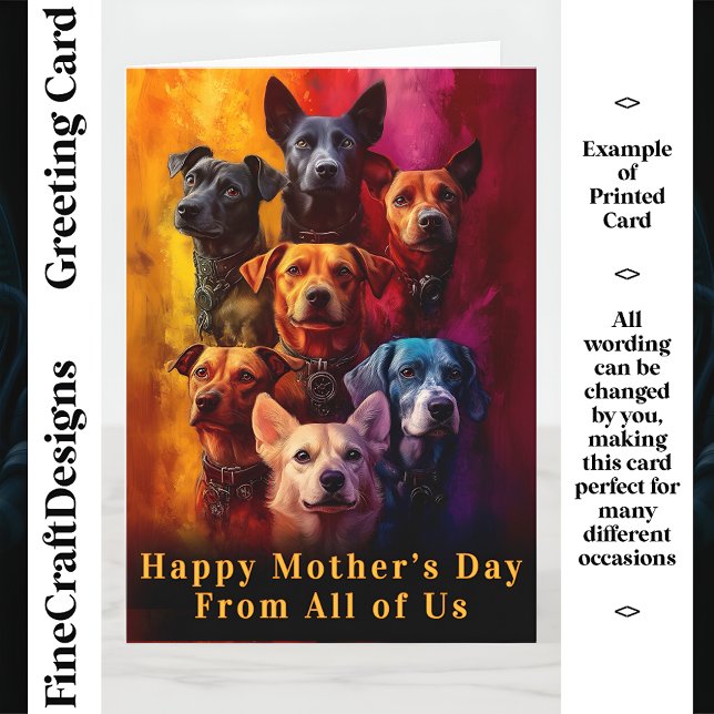 Grupp av hundar Livlig bakgrund CT6 Anpassad mamma Kort (Skapare uppladdad)