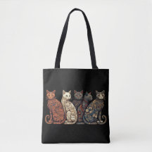 Grupp av katter i Victorian Tapet Stil