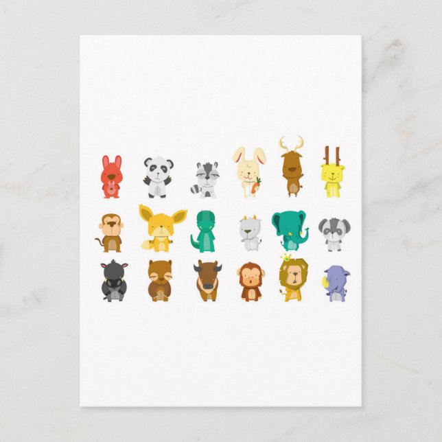 Grupp av kutdjur vykort (Framsida)