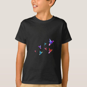 Grupp av olika Origami hummingbirds T Shirt