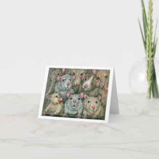 Grupp av råttor på det Rattie mötet Notecard Kort